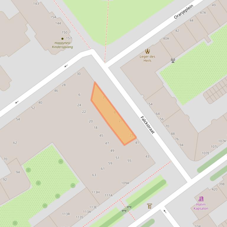 Kaart van postcodegebied 2515KM.