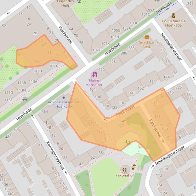 Kaart van postcodegebied 2515KN.