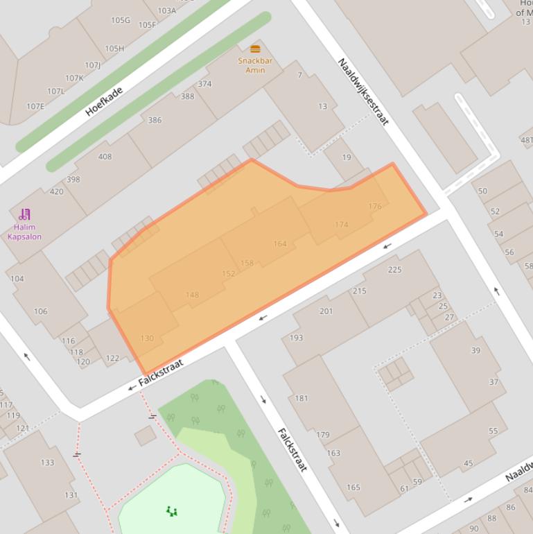 Kaart van postcodegebied 2515KV.