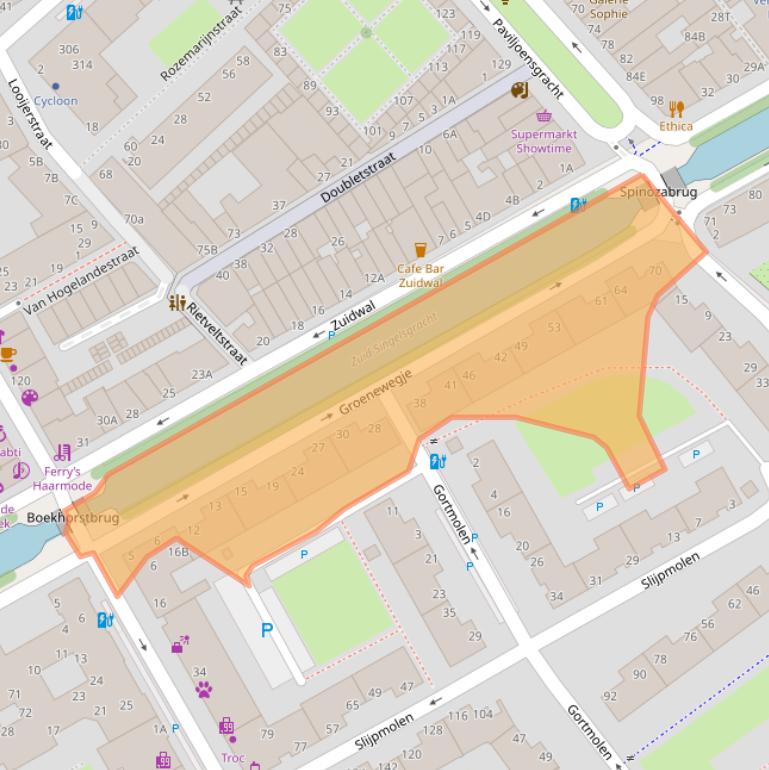Kaart van postcodegebied 2515LM.