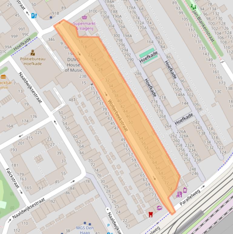 Kaart van postcodegebied 2515MV.