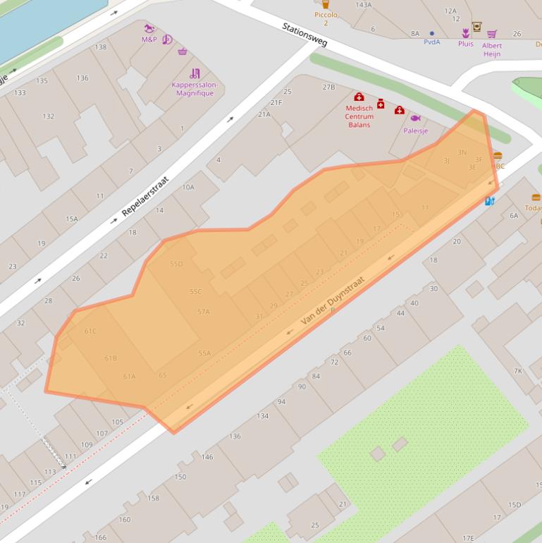 Kaart van postcodegebied 2515NG.