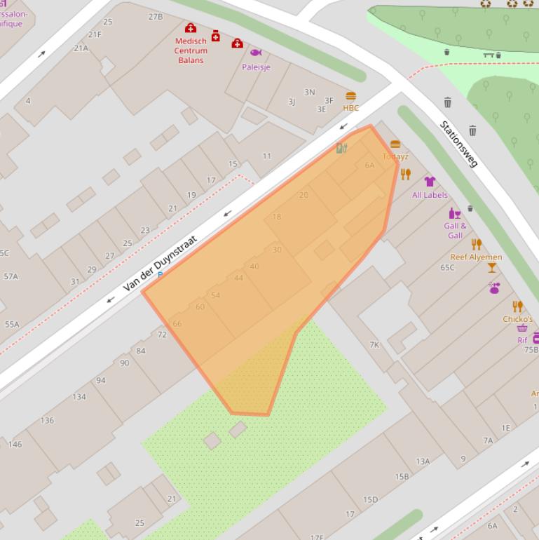 Kaart van postcodegebied 2515NK.