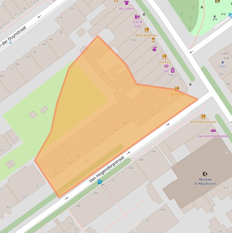 Kaart van postcodegebied 2515NR.