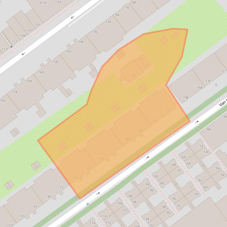 Kaart van postcodegebied 2515NS.