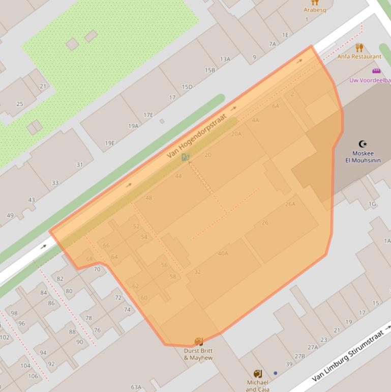 Kaart van postcodegebied 2515NV.