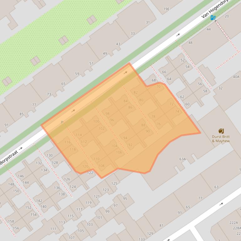 Kaart van postcodegebied 2515NW.