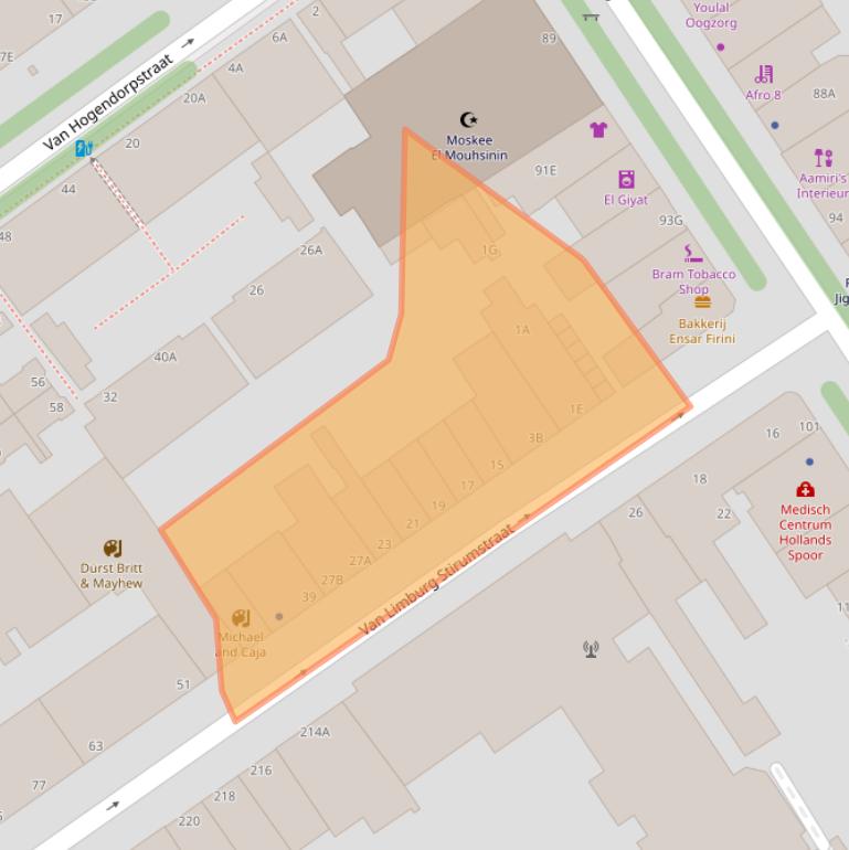 Kaart van postcodegebied 2515PA.