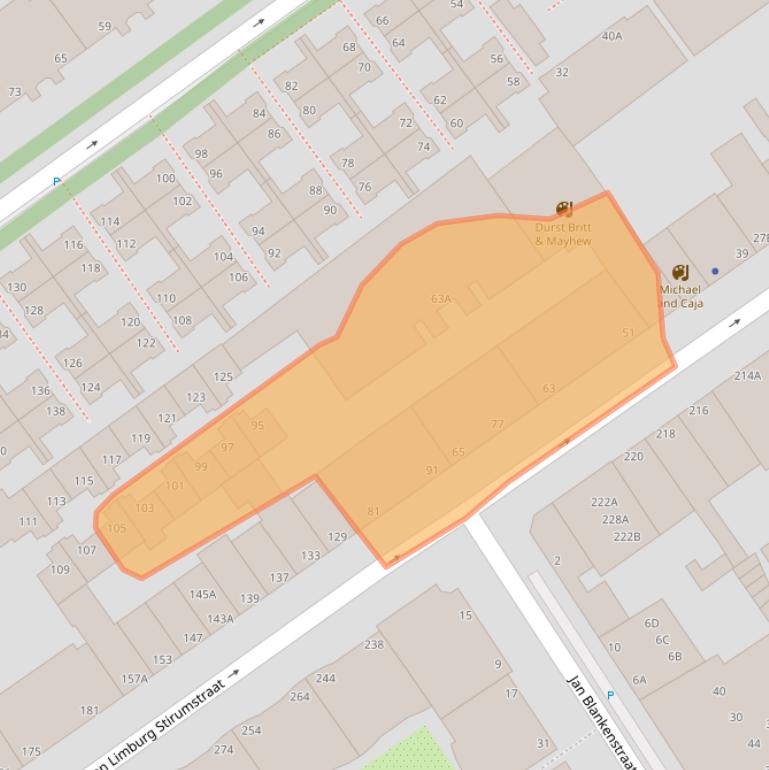 Kaart van postcodegebied 2515PB.