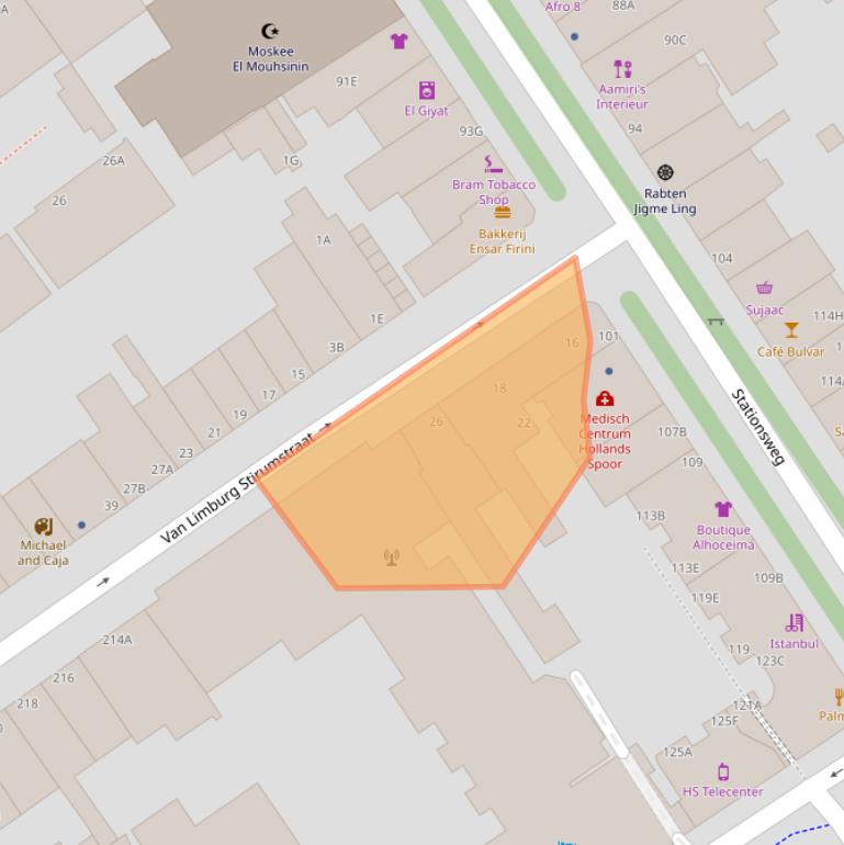 Kaart van postcodegebied 2515PE.