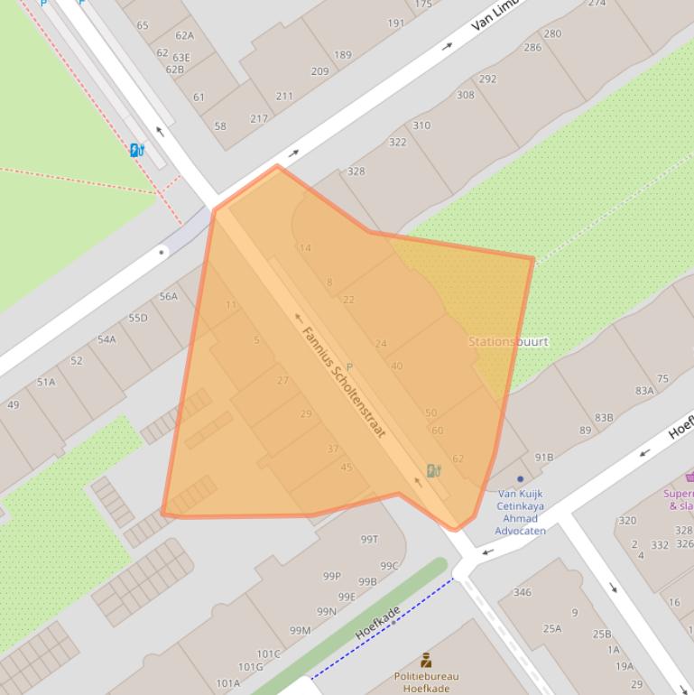 Kaart van postcodegebied 2515PJ.