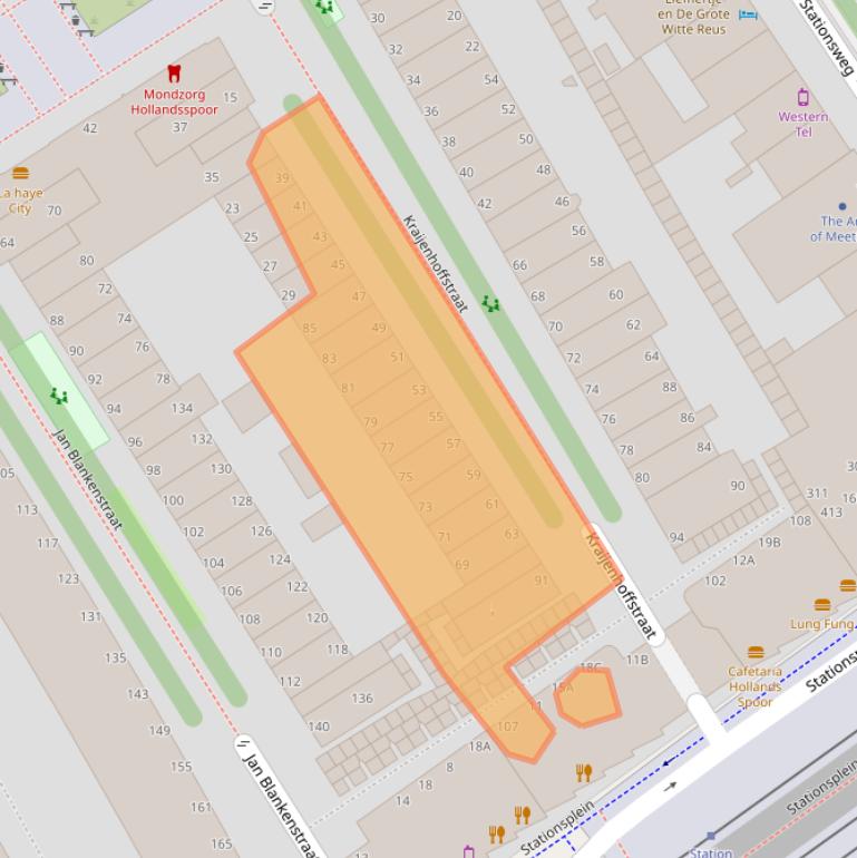 Kaart van postcodegebied 2515RB.