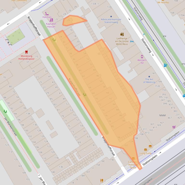 Kaart van postcodegebied 2515RD.