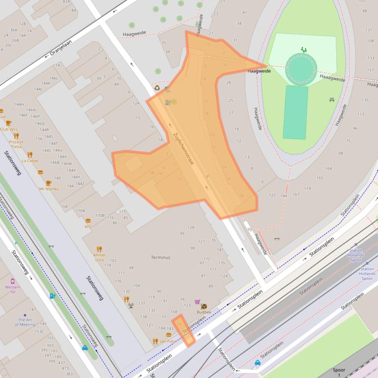 Kaart van postcodegebied 2515RE.