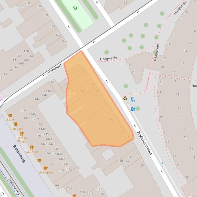 Kaart van postcodegebied 2515RJ.