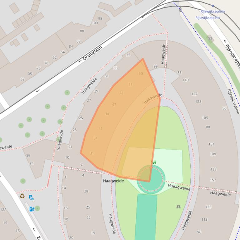 Kaart van postcodegebied 2515RV.