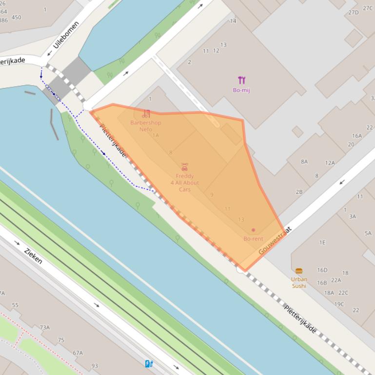 Kaart van postcodegebied 2515SE.