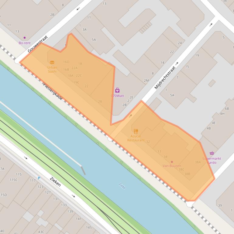 Kaart van postcodegebied 2515SG.