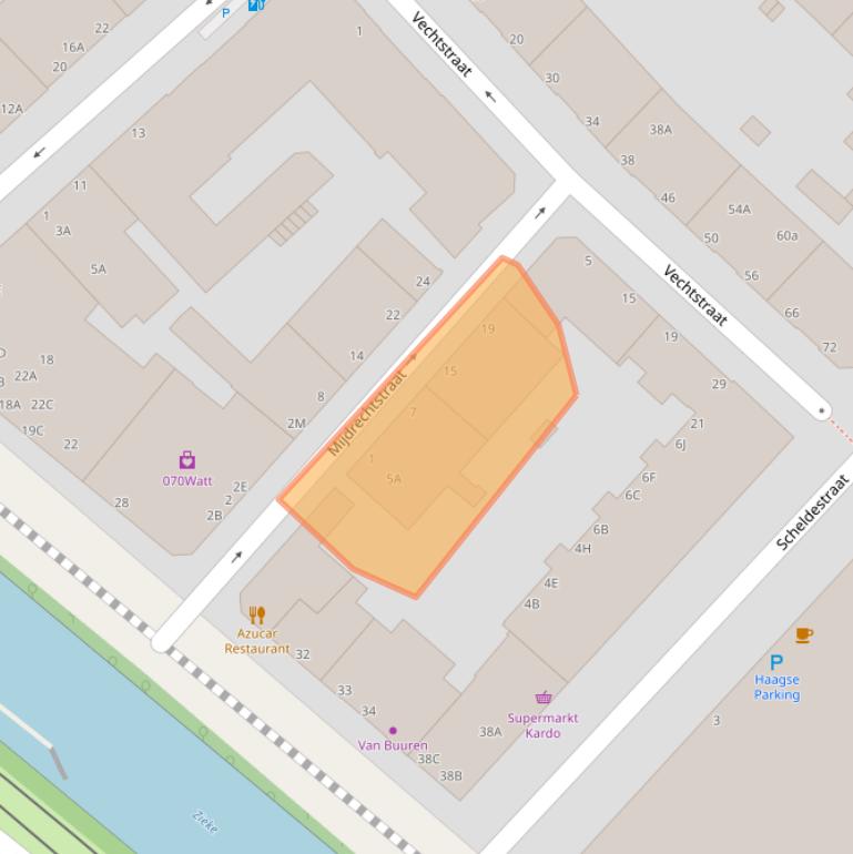 Kaart van postcodegebied 2515SK.