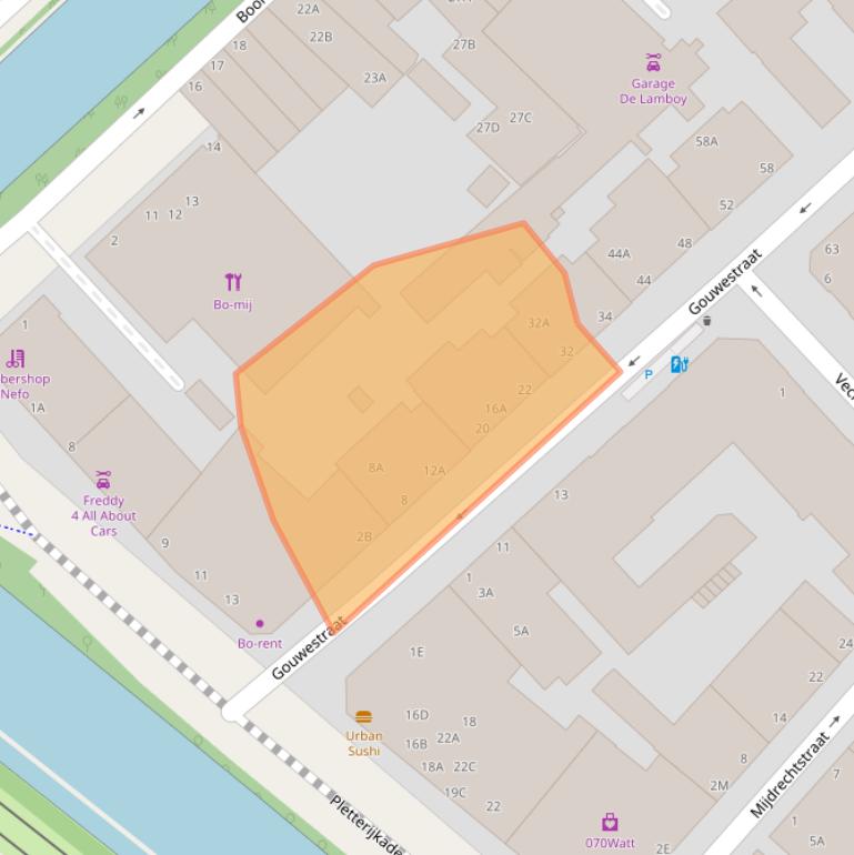 Kaart van postcodegebied 2515SN.