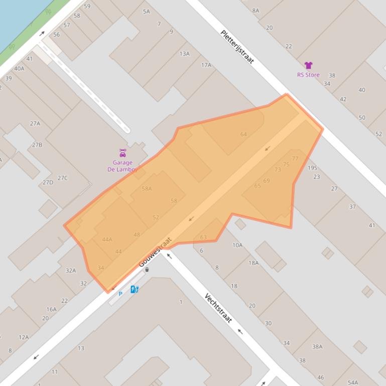 Kaart van postcodegebied 2515SP.