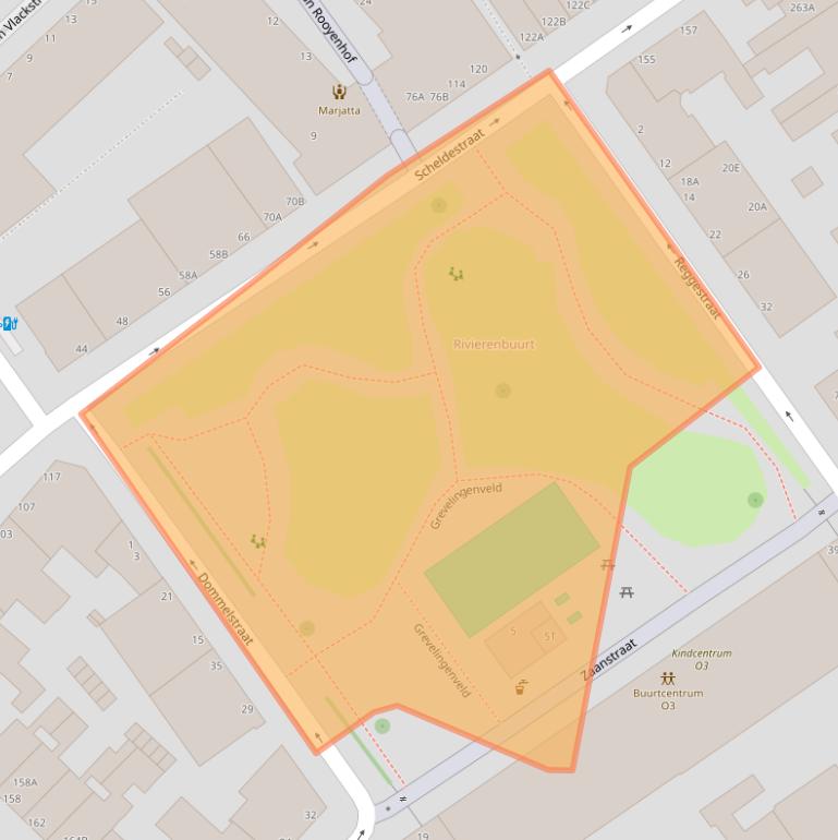 Kaart van postcodegebied 2515TK.