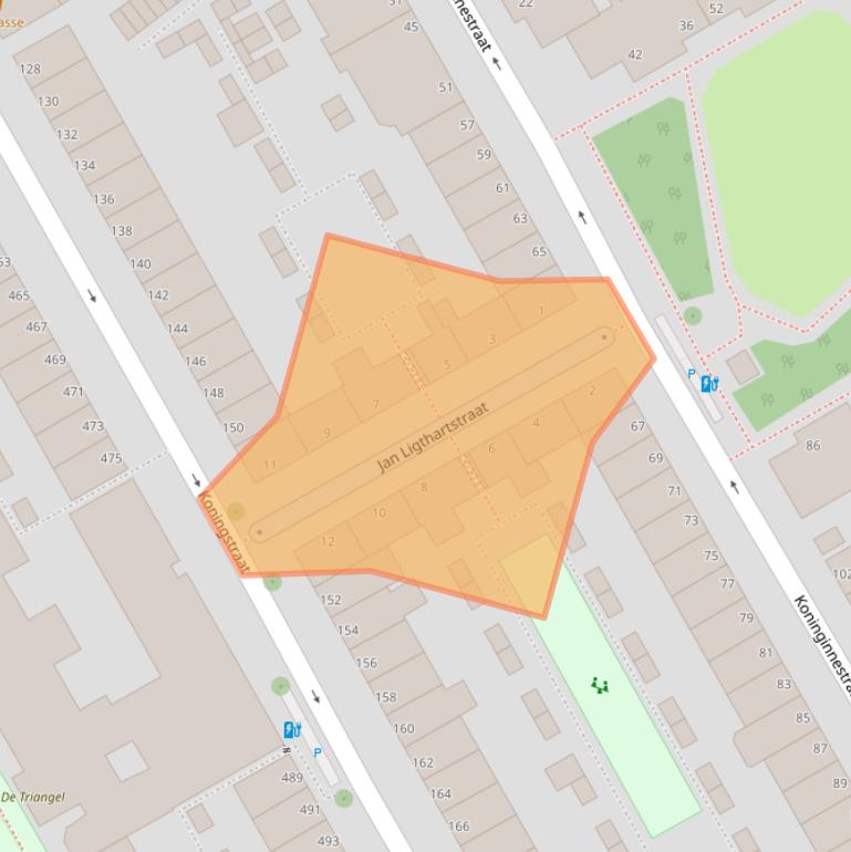 Kaart van postcodegebied 2515TS.