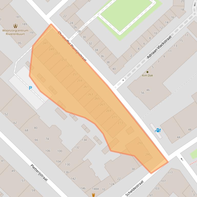 Kaart van postcodegebied 2515TV.