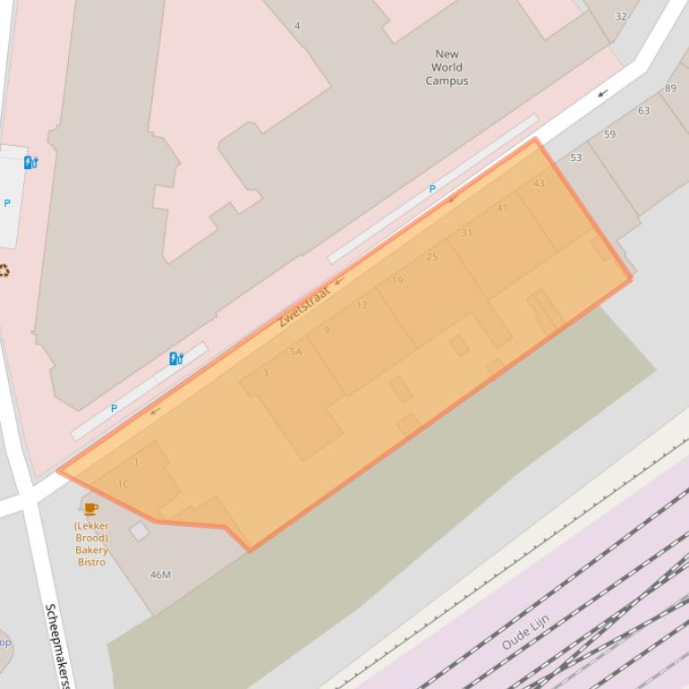 Kaart van postcodegebied 2515VD.