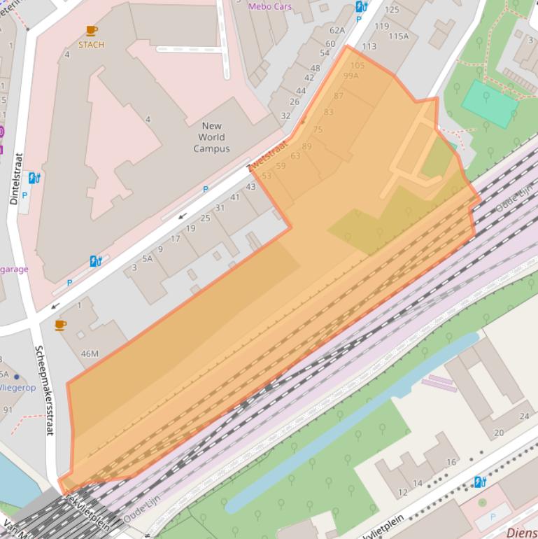 Kaart van postcodegebied 2515VE.