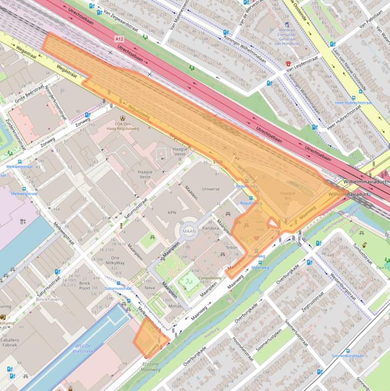 Kaart van postcodegebied 2516AB.