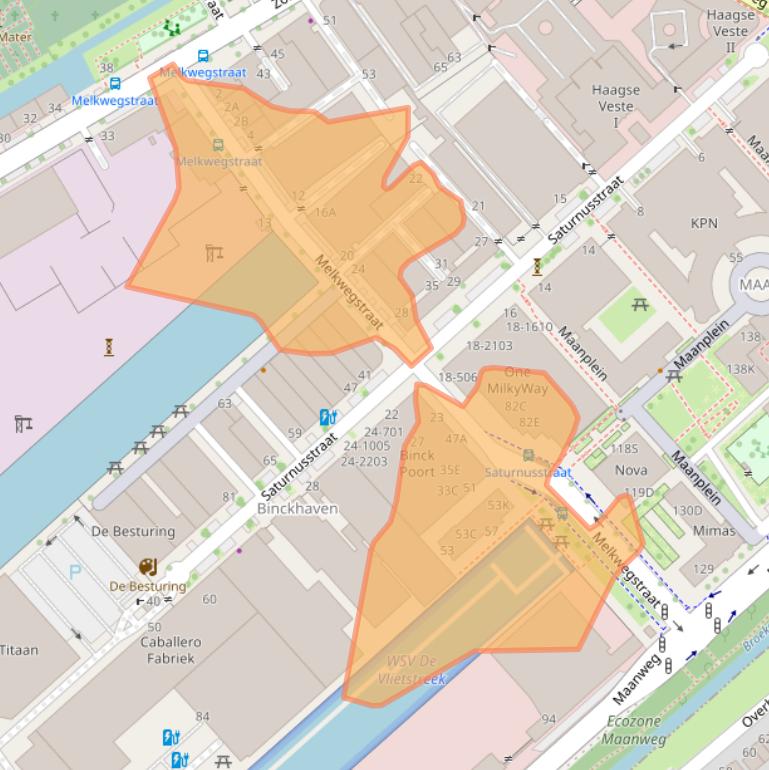 Kaart van postcodegebied 2516AJ.