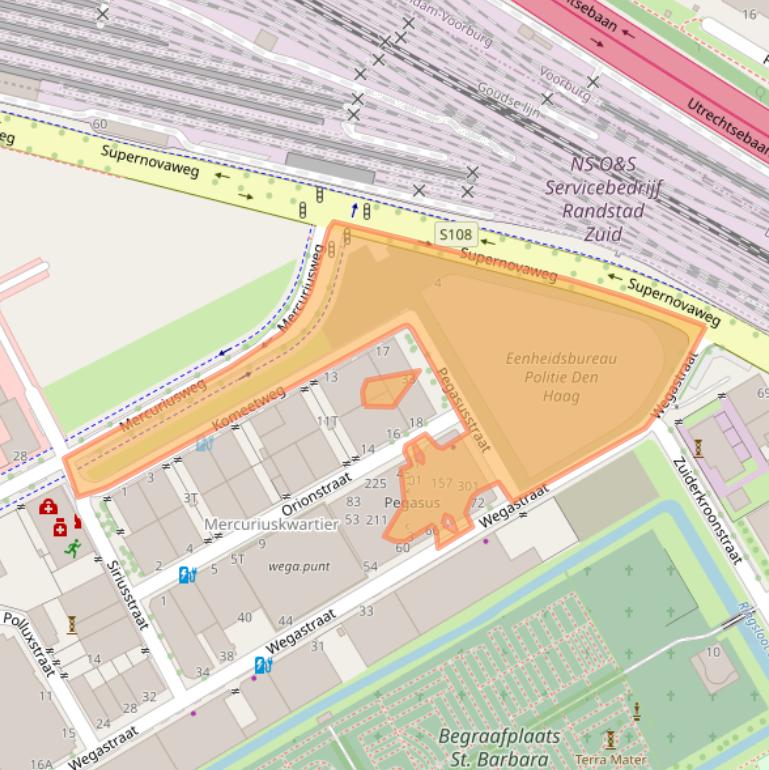 Kaart van postcodegebied 2516AR.