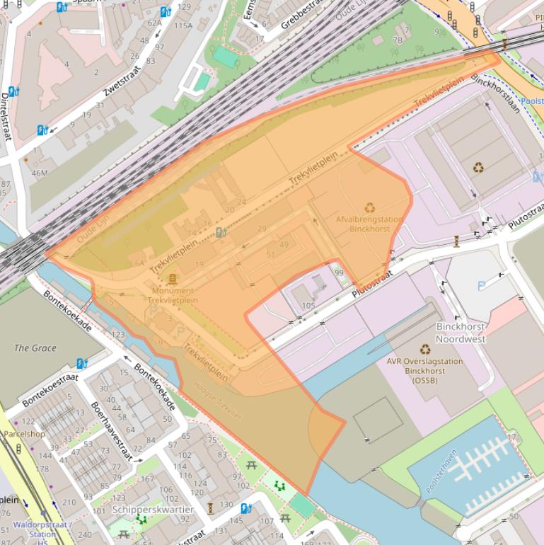 Kaart van postcodegebied 2516AZ.