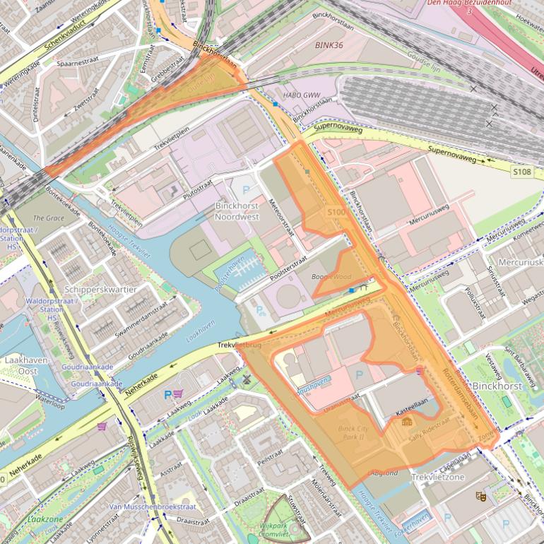 Kaart van postcodegebied 2516BA.