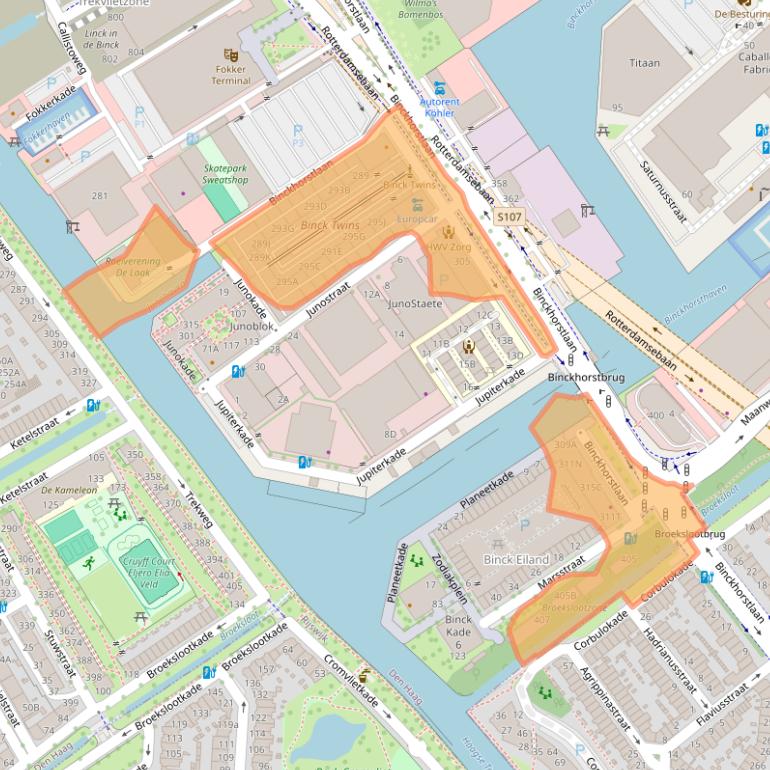 Kaart van postcodegebied 2516BC.