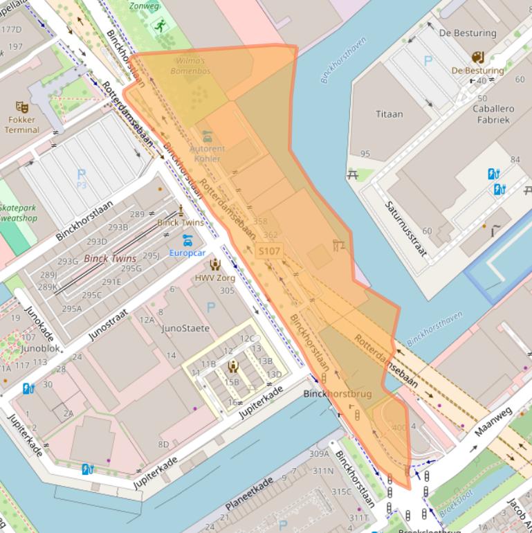 Kaart van postcodegebied 2516BL.