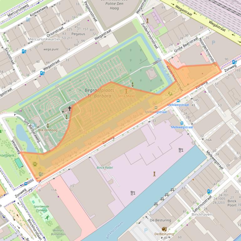 Kaart van postcodegebied 2516BM.