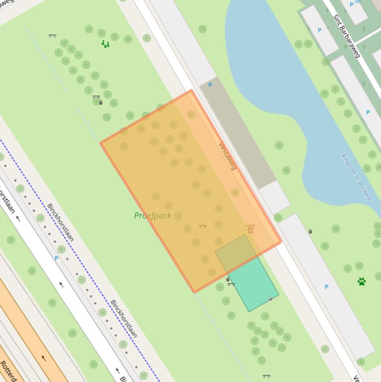 Kaart van postcodegebied 2516BW.