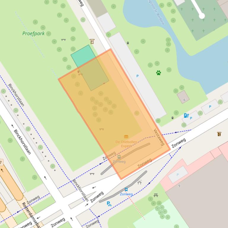 Kaart van postcodegebied 2516BX.