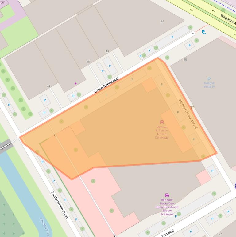 Kaart van postcodegebied 2516CA.