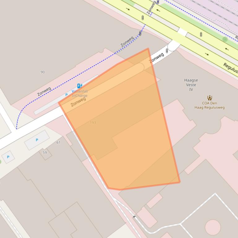 Kaart van postcodegebied 2516CE.