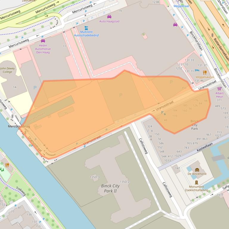 Kaart van postcodegebied 2516CL.