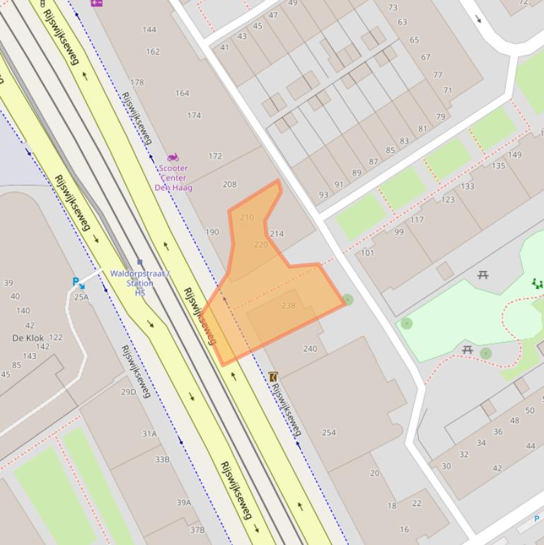 Kaart van postcodegebied 2516EM.