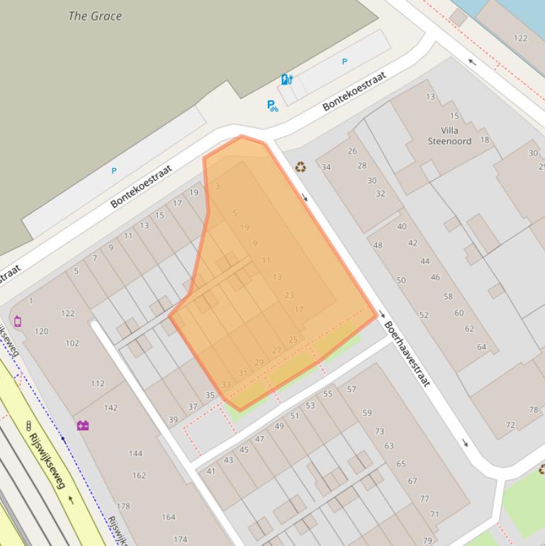 Kaart van postcodegebied 2516EZ.