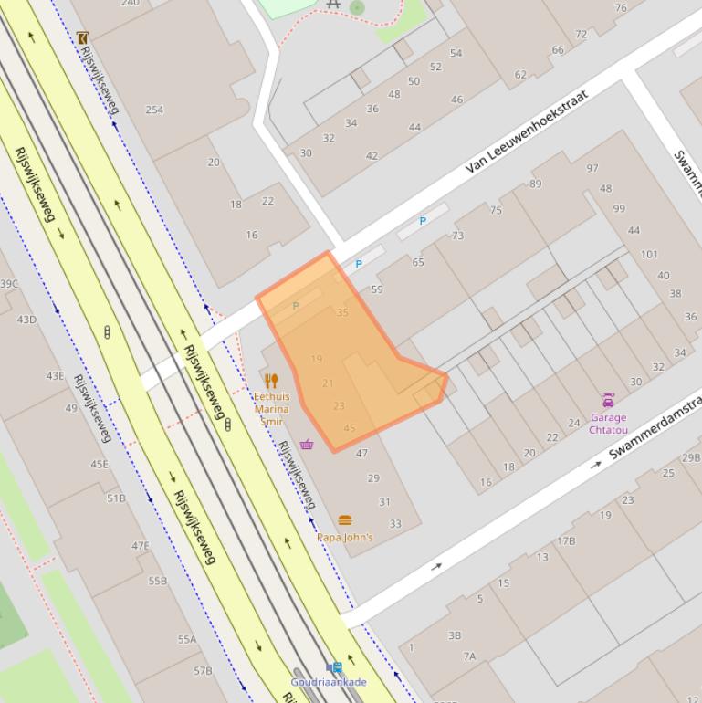 Kaart van postcodegebied 2516GD.