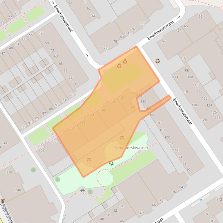 Kaart van postcodegebied 2516GT.