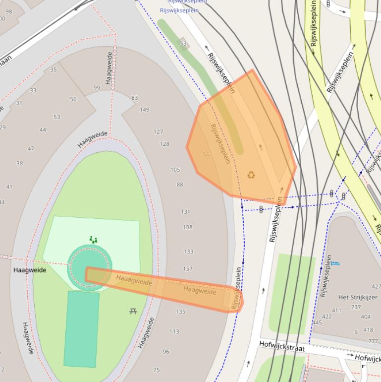 Kaart van postcodegebied 2516GX.