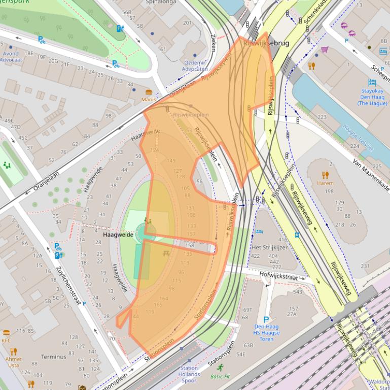 Kaart van postcodegebied 2516GZ.