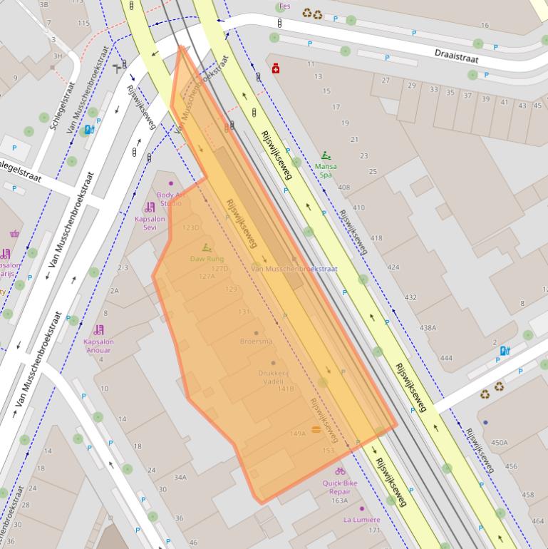 Kaart van postcodegebied 2516HB.